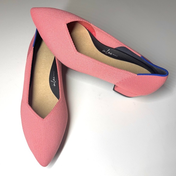 Rothy’s Women’s The High Point Tulip Pink Knit Block Heel Washable Size- 8.5 - Picture 5 of 12